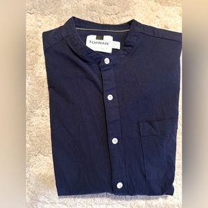 Topman Navy Blue Men's Shirt
